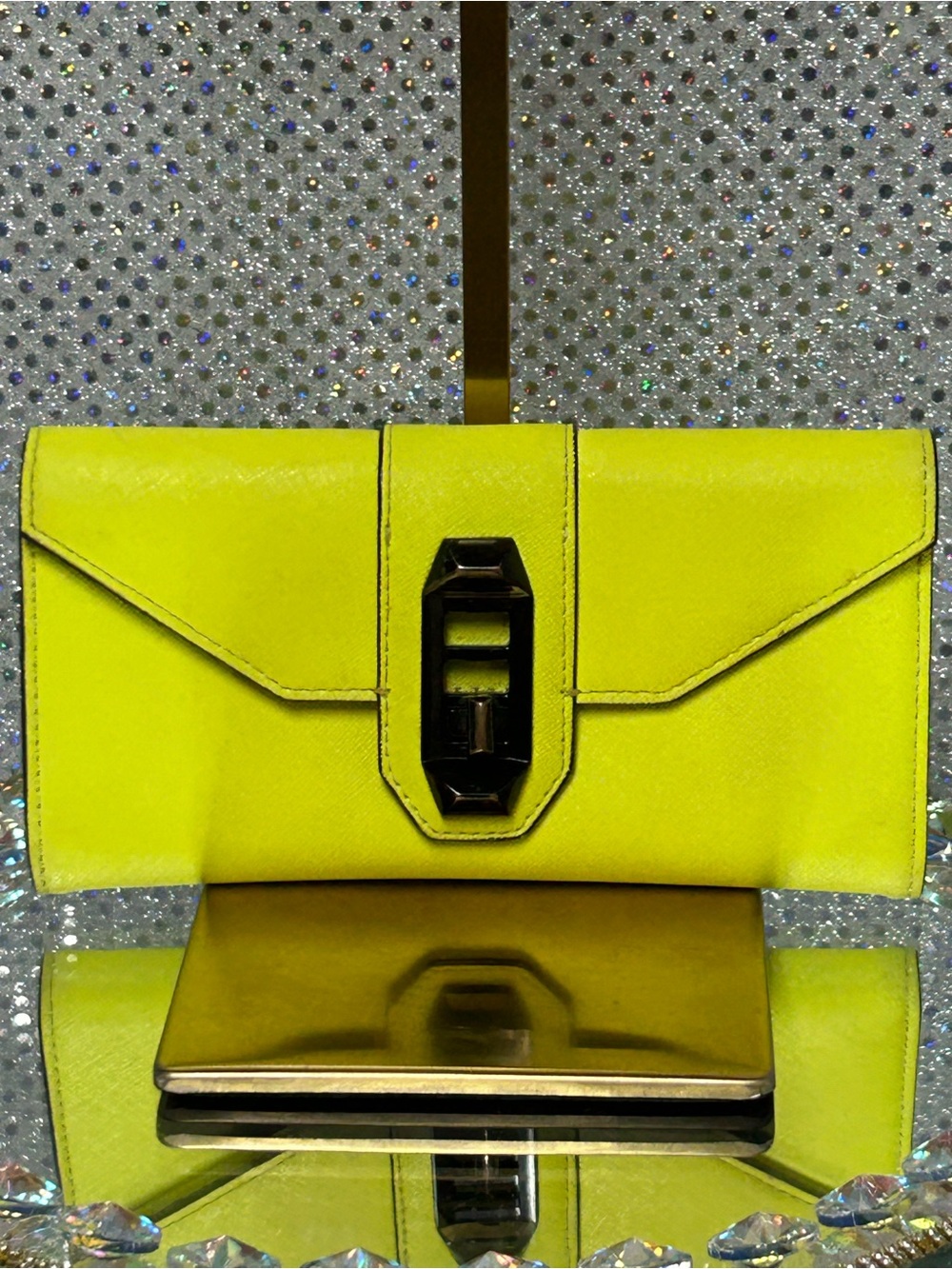 Rebecca Minkoff Yellow Envelope Trifold Clutch Approx. 7.5 x 3.5